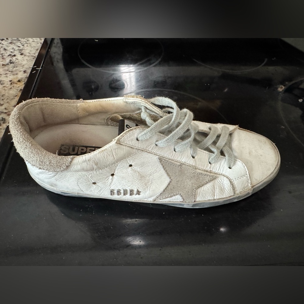 Golden Goose Silver Star Low-Top Sneakers